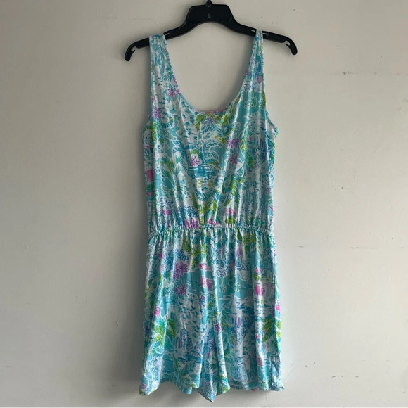 Lilly Pulitzer Analee Tropical Ruffle Romper What A Lovely Place 33087 - Picture 3 of 10